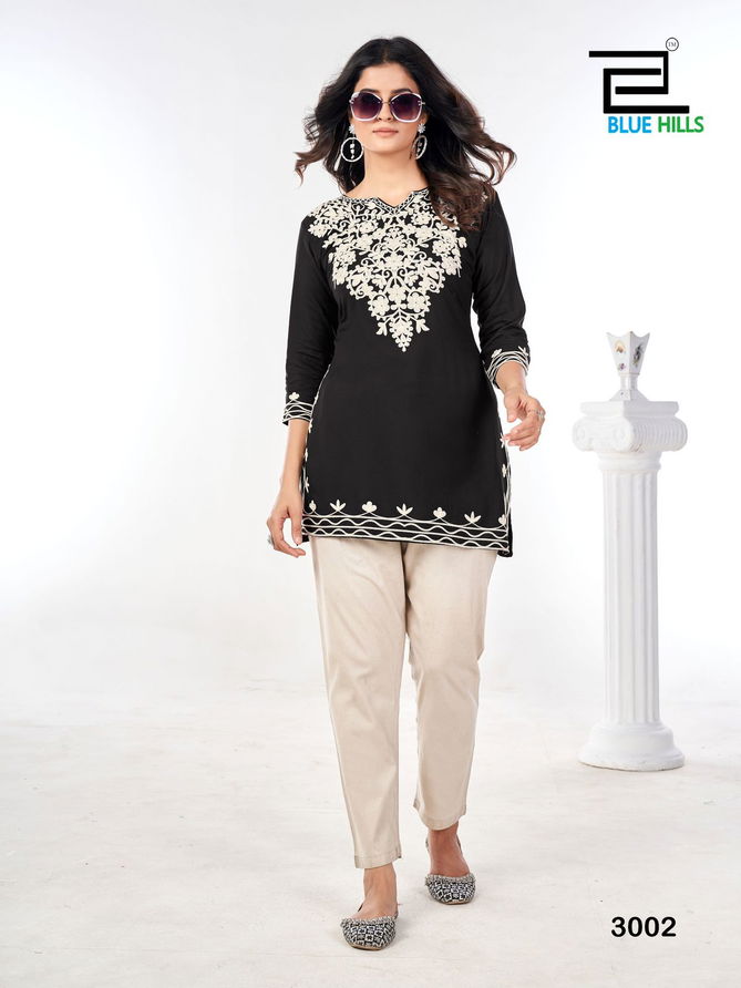 Gulmarg Vol 3 By Blue Hills Rayon Side Cut Short Kurti Wholesalers In Mumbai
